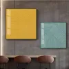 Modern, light luxury and minimalist Nordic decorative paintings with blue, white and yellow lines, bedroom and living room wall paintings, hotel murals and entrance paintings details Picture